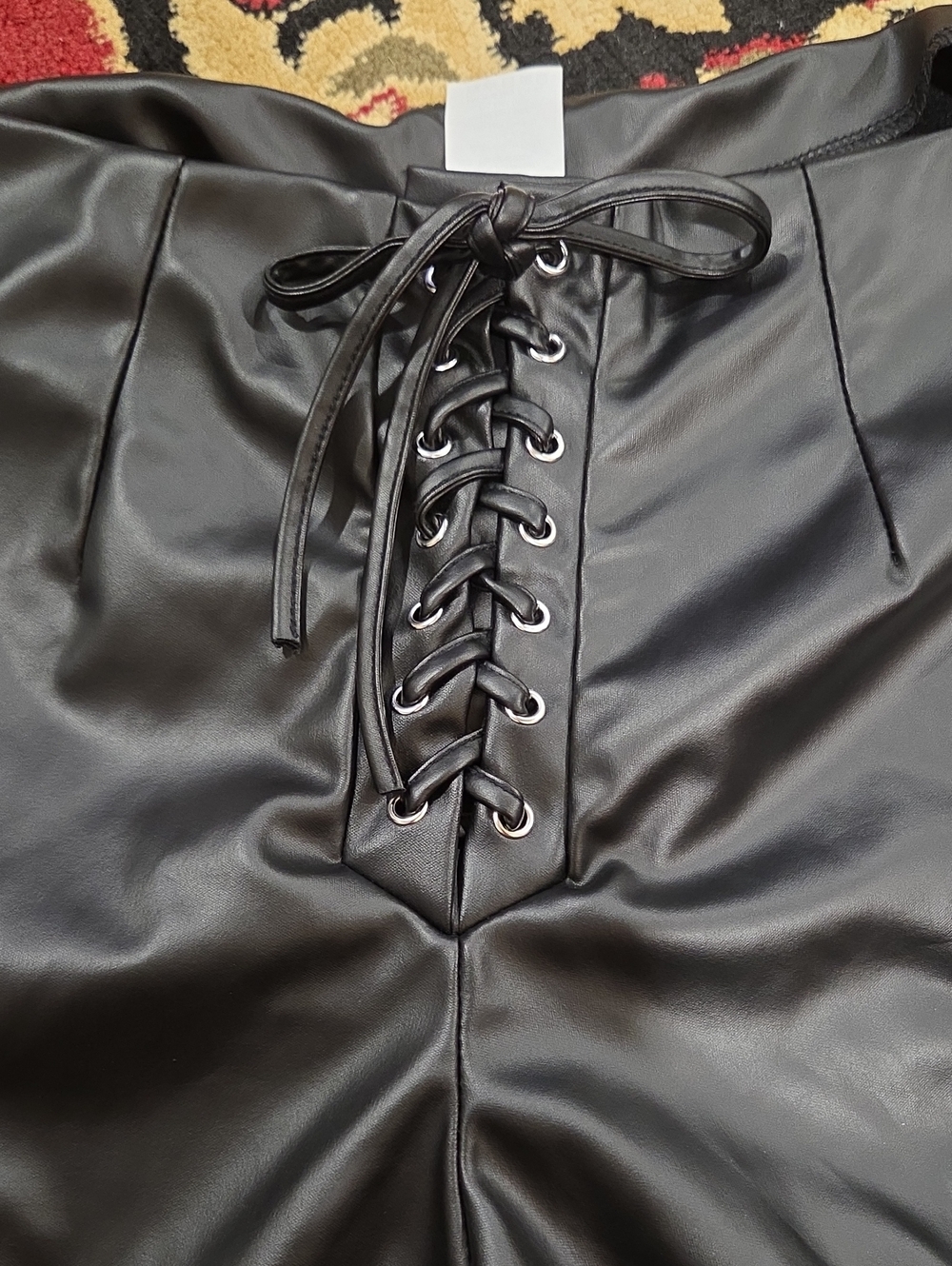 Spirit Black Faux Leather Shorts - Picture 3 of 5